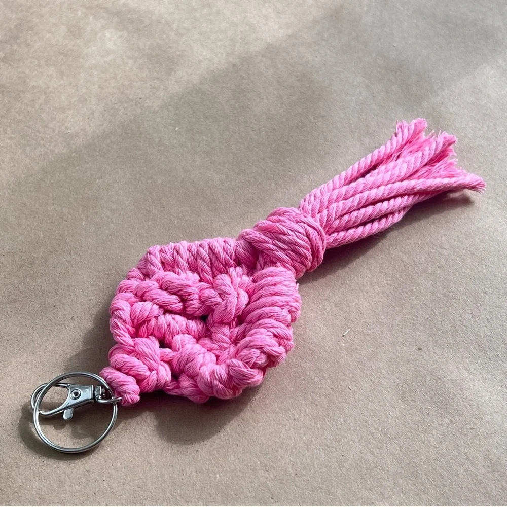 Handmade Handcrafted Macrame Keychain HEART